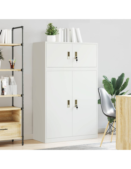 Armadio 2 pz Bianco 90 x 40 x 145 cm Acciaio Bloccabile