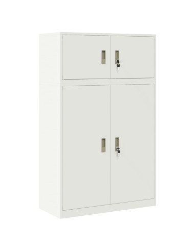 Armadio 2 pz Bianco 90 x 40 x 145 cm Acciaio Bloccabile