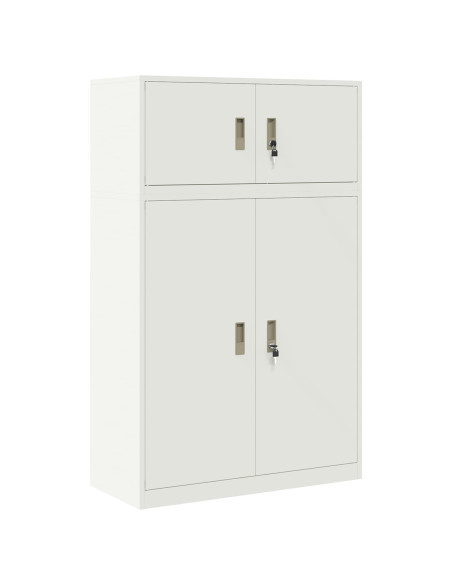 Armadio 2 pz Bianco 90 x 40 x 145 cm Acciaio Bloccabile
