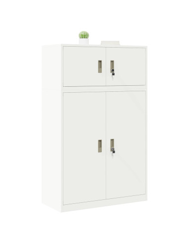 Armadio 2 pz Bianco 90 x 40 x 145 cm Acciaio Bloccabile