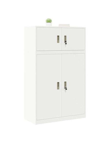 Armadio 2 pz Bianco 90 x 40 x 145 cm Acciaio Bloccabile