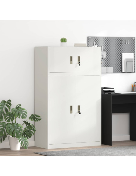 Armadio 2 pz Bianco 90 x 40 x 145 cm Acciaio Bloccabile