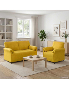 Set di divani 2 pz Giallo Velluto