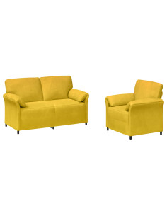 Set di divani 2 pz Giallo Velluto 2