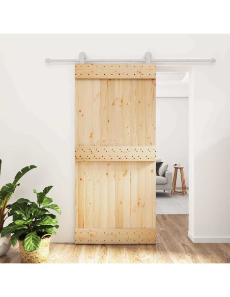 Porta scorrevole Naturale e Bianco 95 x 210 cm