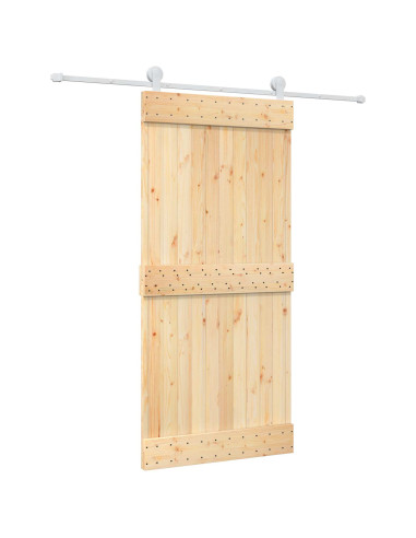Porta scorrevole Naturale e Bianco 95 x 210 cm