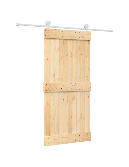 Porta scorrevole Naturale e Bianco 95 x 210 cm