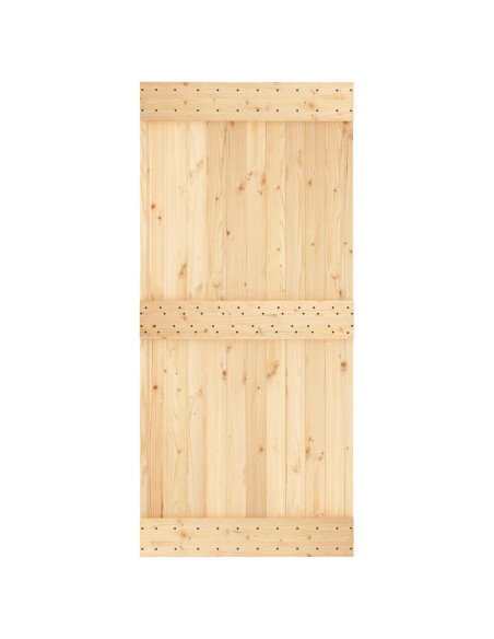 Porta scorrevole Naturale e Bianco 95 x 210 cm