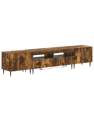 Mobile TV LED a 5 pezzi Rovere Fumo Legno ingegnerizzato