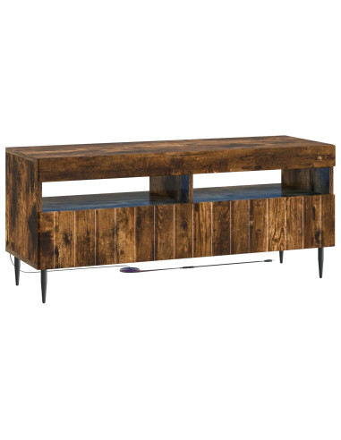 Mobile TV LED a 5 pezzi Rovere Fumo Legno ingegnerizzato