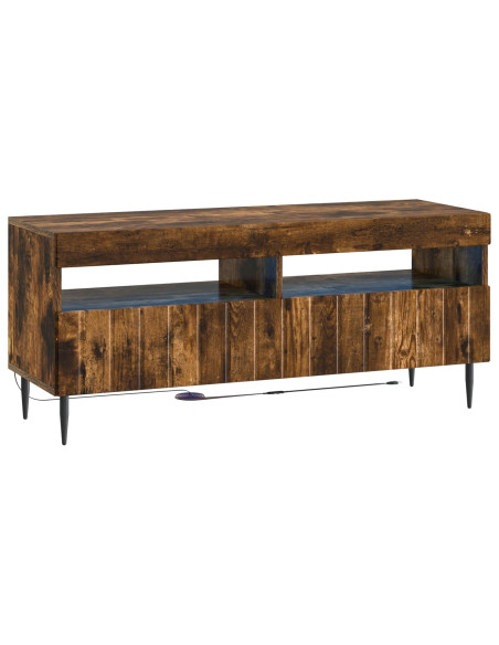 Mobile TV LED a 5 pezzi Rovere Fumo Legno ingegnerizzato