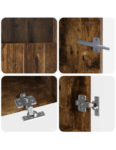 Mobile TV LED a 5 pezzi Rovere Fumo Legno ingegnerizzato