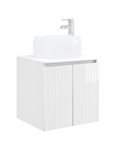 Set di Armadi da Bagno 3 pz Bianco Lucido 49,5 x 44,5 x 66 cm