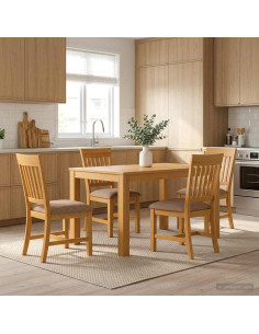 Set da pranzo 5 pz Grigio Legno di Quercia Massello