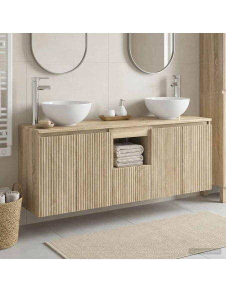 Set di Armadi da Bagno 3 pz Rovere Sonoma 49,5 x 41 x 64,5 cm