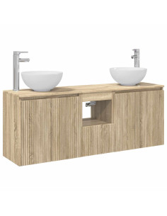 Set di Armadi da Bagno 3 pz Rovere Sonoma 49,5 x 41 x 64,5 cm 2