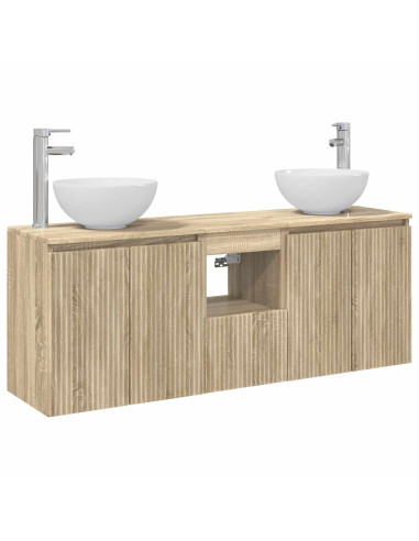Set di Armadi da Bagno 3 pz Rovere Sonoma 49,5 x 41 x 64,5 cm