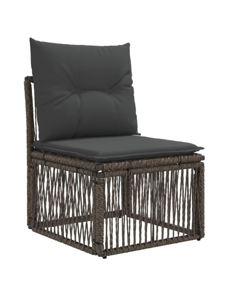 Set Divano da Giardino 7 pz Grigio e Grigio Scuro polyrattan