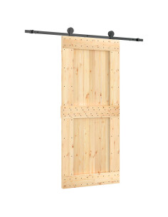 Porta scorrevole Naturale e Nero 90 x 210 cm 2