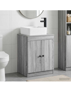 Set di mobili per il bagno Sonoma grigio Legno ingegnerizzato