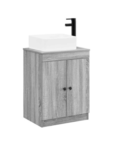 Set di mobili per il bagno Sonoma grigio Legno ingegnerizzato