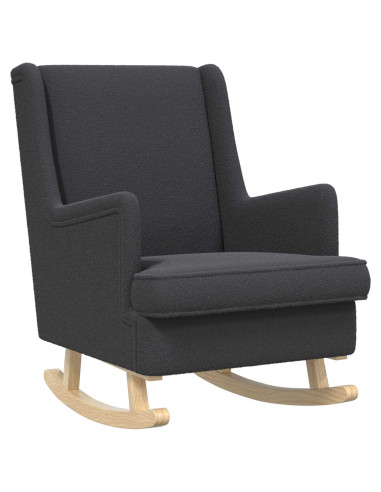 Poltrona con Ottomano 2 pz Grigio Scuro Bouclé