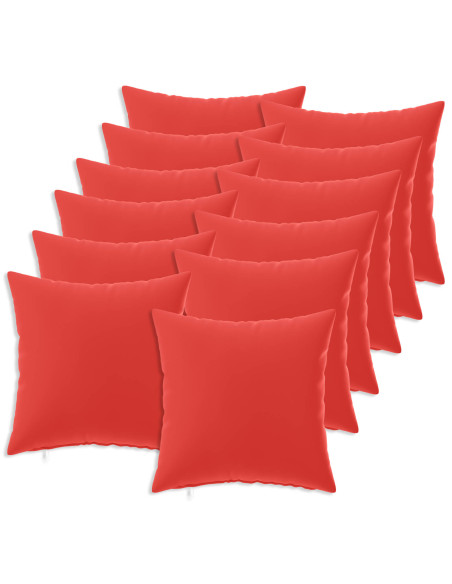 Federa 12 pcs HEERLEN Rosso 50 x 50 cm Poliestere