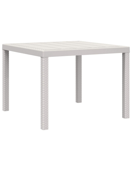 Set da Pranzo per Giardino 5 pz Bianco e Crema PP