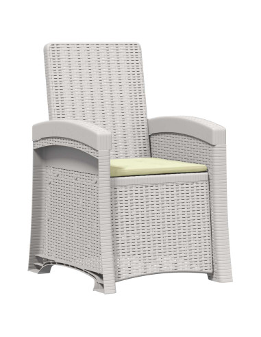 Set da Pranzo per Giardino 5 pz Bianco e Crema PP