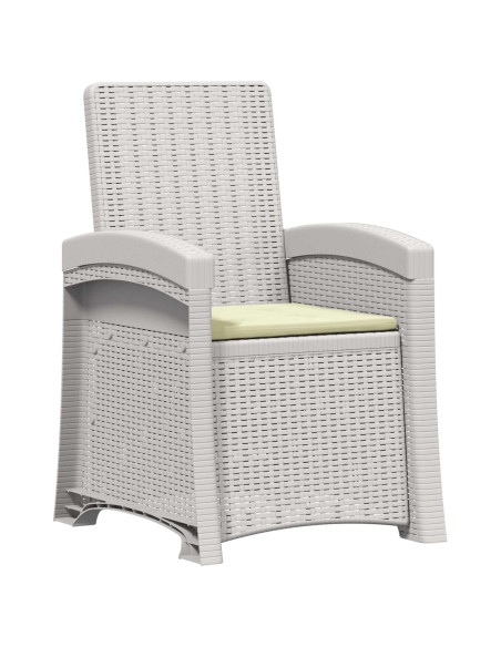 Set da Pranzo per Giardino 5 pz Bianco e Crema PP