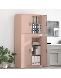 Armadio 2 pz Rosa 80 x 40 x 175 cm Acciaio Bloccabile