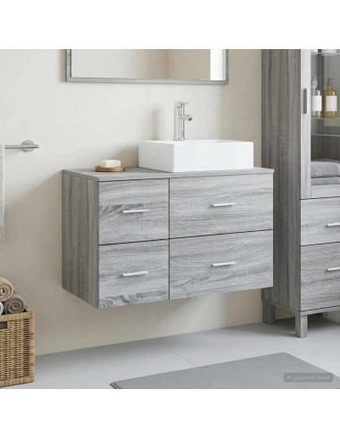 Set di mobili per il bagno 2 pz Sonoma grigio
