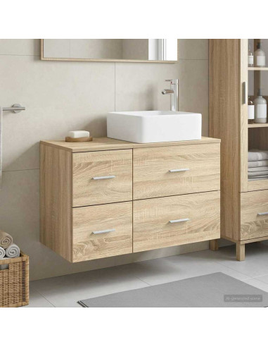 Set di mobili per il bagno 2 pz Rovere Sonoma