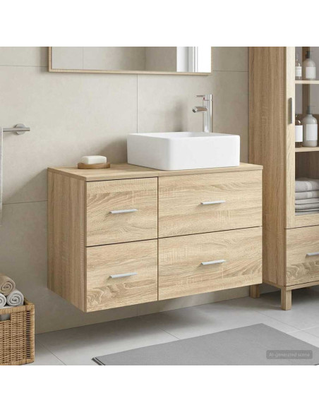 Set di mobili per il bagno 2 pz Rovere Sonoma
