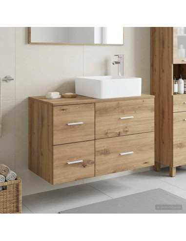 Set di mobili per il bagno 2 pz Rovere Artigianale