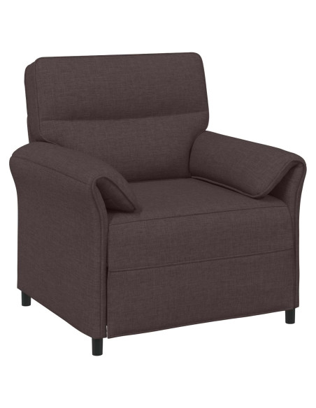 Set di divani 2 pz Marrone Scuro Tessuto