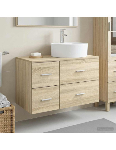 Set di mobili per il bagno 2 pz Rovere Sonoma