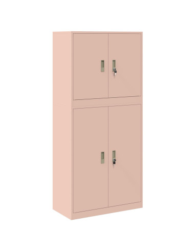 Armadio 2 pz Rosa 80 x 40 x 175 cm Acciaio Bloccabile