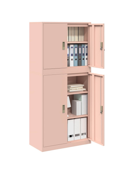 Armadio 2 pz Rosa 80 x 40 x 175 cm Acciaio Bloccabile