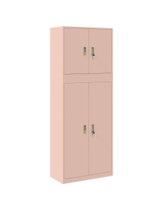 Armadio 2 pz Rosa 80 x 40 x 210 cm Acciaio Bloccabile 2