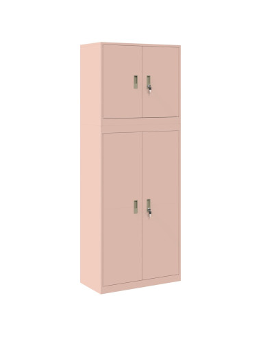 Armadio 2 pz Rosa 80 x 40 x 210 cm Acciaio Bloccabile