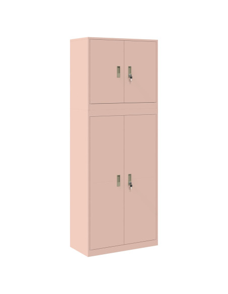 Armadio 2 pz Rosa 80 x 40 x 210 cm Acciaio Bloccabile