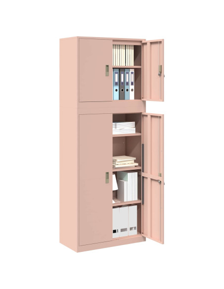Armadio 2 pz Rosa 80 x 40 x 210 cm Acciaio Bloccabile