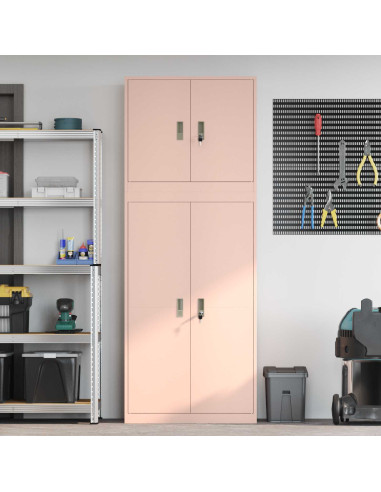 Armadio 2 pz Rosa 80 x 40 x 210 cm Acciaio Bloccabile
