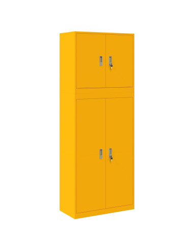 Armadio 2 pz Giallo Senape 80 x 40 x 210 cm Acciaio Bloccabile