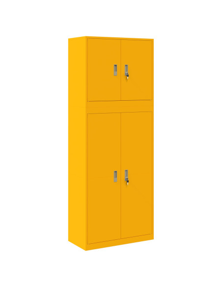 Armadio 2 pz Giallo Senape 80 x 40 x 210 cm Acciaio Bloccabile