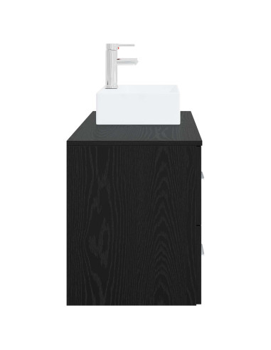 Set di mobili per il bagno 2 pz Rovere Nero