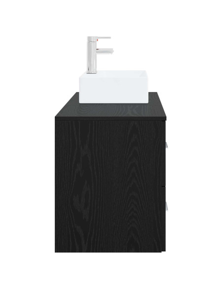 Set di mobili per il bagno 2 pz Rovere Nero