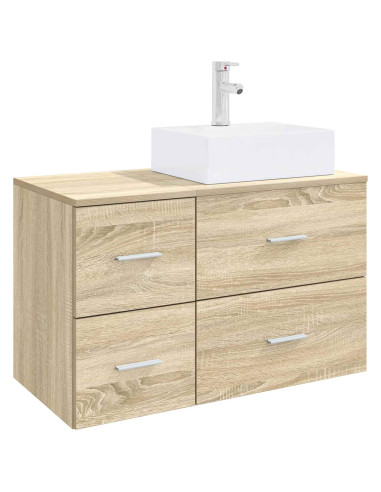 Set di mobili per il bagno 2 pz Rovere Sonoma