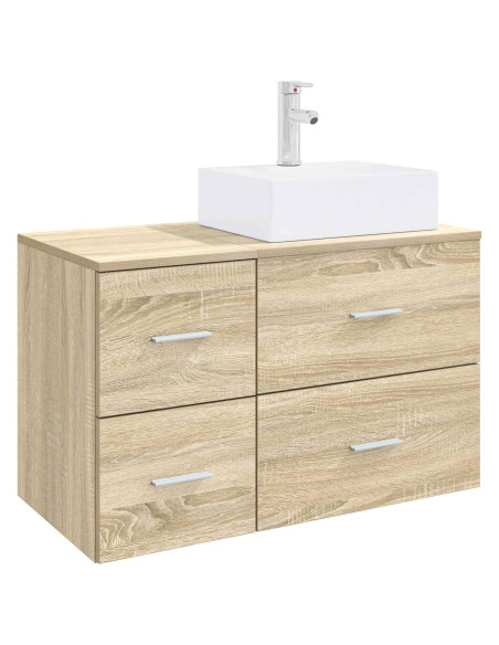 Set di mobili per il bagno 2 pz Rovere Sonoma